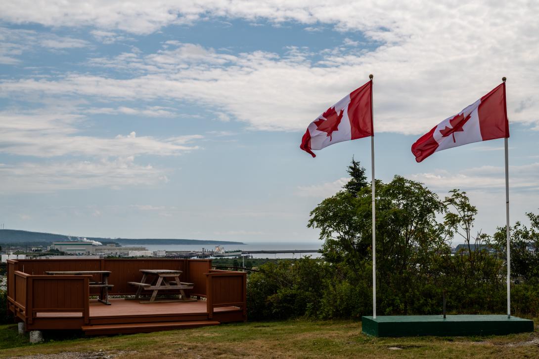 Two Canadian flags