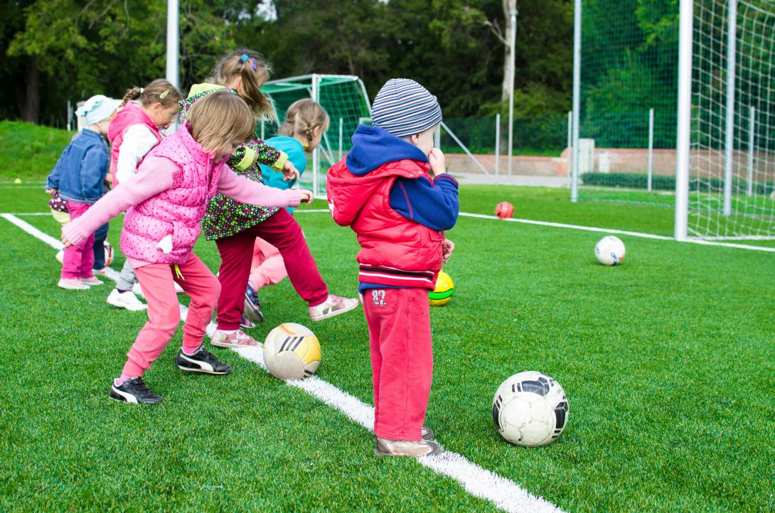 Kids playing soccer