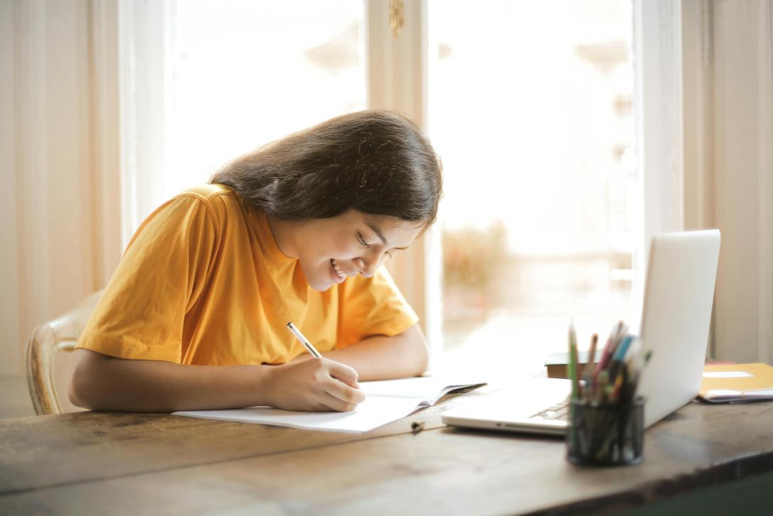 Person studying at a desk